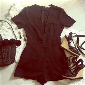 Lush plunging neckline romper